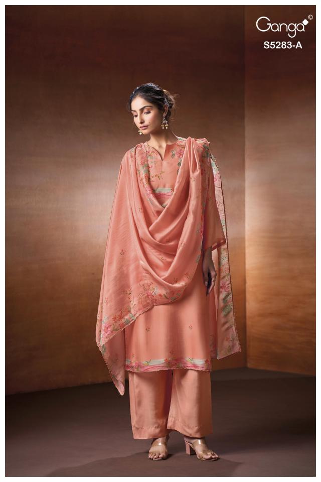 Ganga delora 5283 online wholesale dress material surat